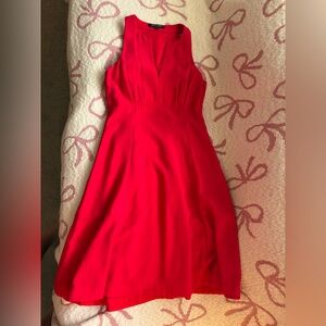 Nanette Lepore red silk a-line dress 1990’s minimalist core